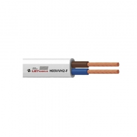 Cabo flexível Lietkabelis OMYp 2x1.0 mm² de cobre PVC CPR Eca 300 V 100 m rolo
