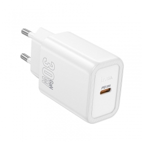 Carregador de telefone Hoco N62 30 W GaN USB-C branco