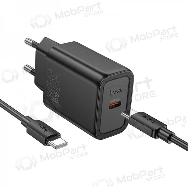 Carregador de telefone Hoco N62 GaN USB-C com cabo USB-C 1 m preto