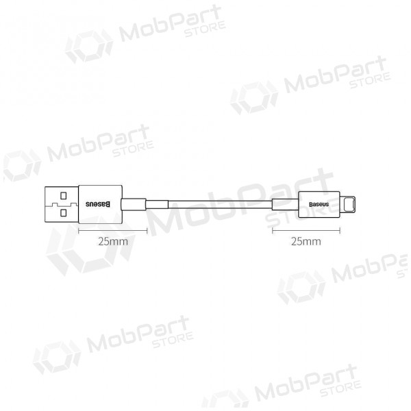 USB cabo Baseus Superior Lightning 2.4A 0.25m (branco) CALYS-02