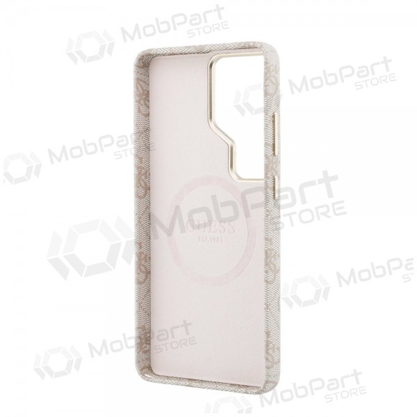 Capa Samsung Galaxy S26 Ultra - Guess PU 4G Script Metal Logo Magnetic (rosa)