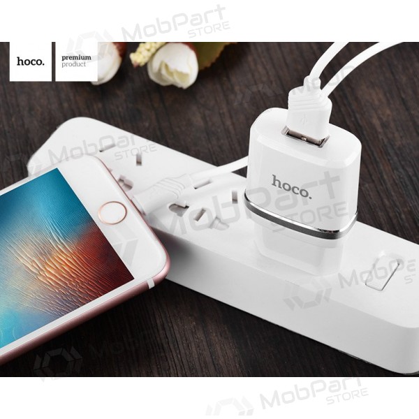 Carregador HOCO C11 Smart USB + lightning (5V 1A) (branco)