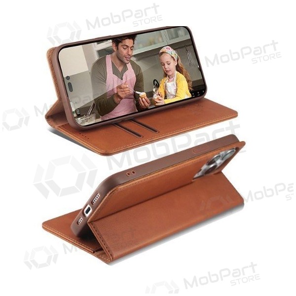 Samsung Galaxy A57 capa - HDD Magnetic Wallet Case (marrom)
