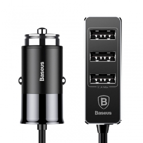 Carregador de carro Baseus CCTON-01 (4xUSB 5.5A) (preto)