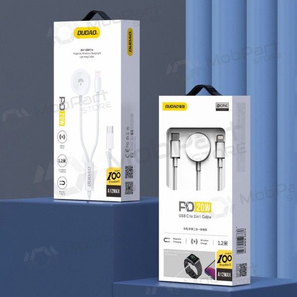 Cabo USB-C Dudao A12MAX-2in1 USB-C para iWatch / Lightning 1.2 m