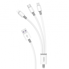 Cabo USB Dudao L8s-3in1 USB-A para USB-C / Micro USB / Lightning 1.2 m 100 W