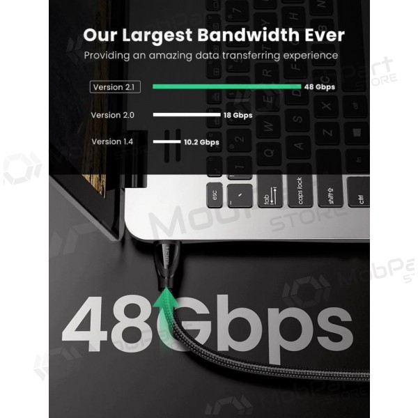 Cabo HDMI Ugreen HD140 HDMI 2.1 8K 60 Hz 3 m preto