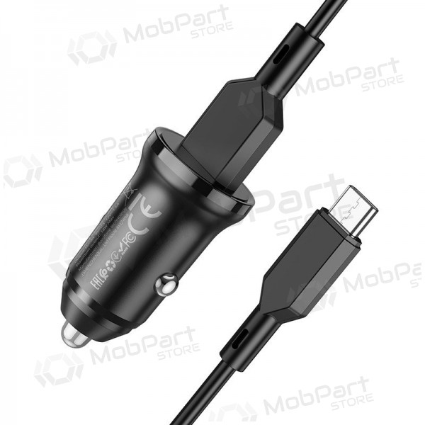 Carregador automobilinis Borofone BZ18 Quick Charge 3.0 18W + Type-C (preto)