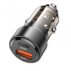 Carregador automobilinis Borofone BZ20 PD20W+QC3.0 38W preto