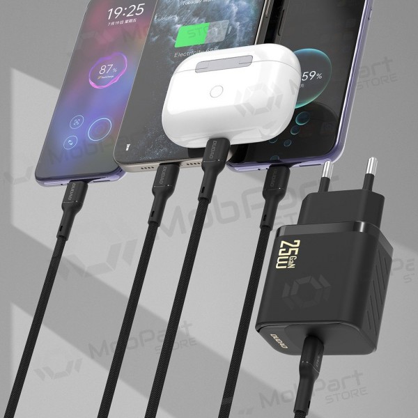 Carregador Dudao A27C GaN 25W USB-C + cabo USB-C para USB-C 1.0m preto