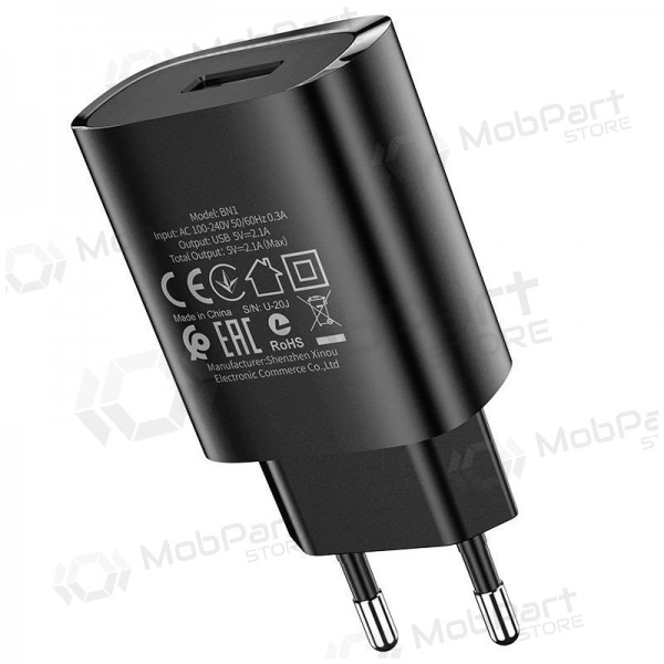 Carregador Borofone BN1 2.1A (preto)