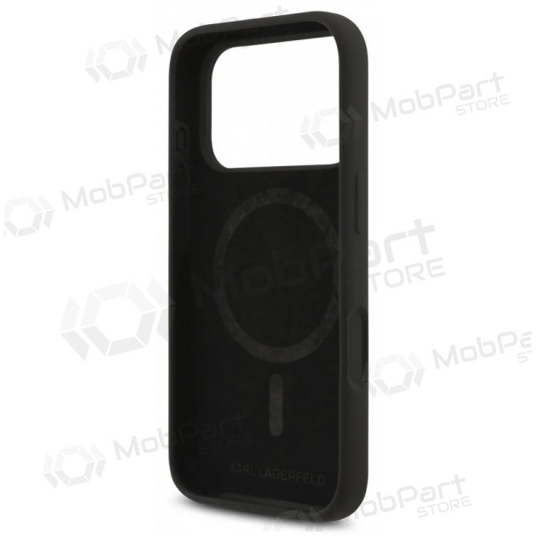 Capa para Apple iPhone 17 Pro - Karl Lagerfeld Liquid Silicone Karl and Choupette MagSafe (preta)