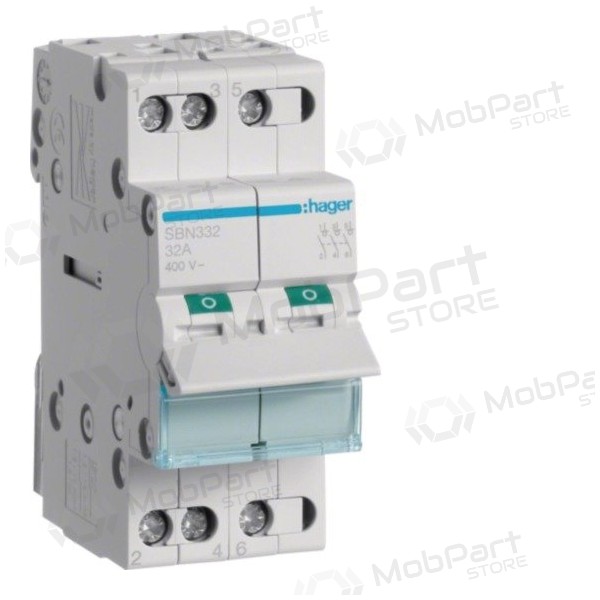 Kirtiklis Hager SBN332 (3P, 32A, 400V, 2 mod.)