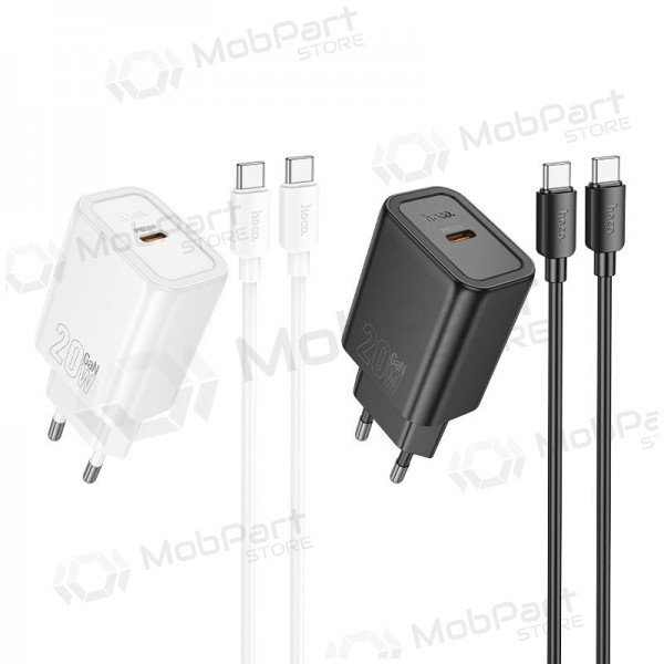Carregador de telefone Hoco N60 GaN USB-C com cabo USB-C de 1 m preto