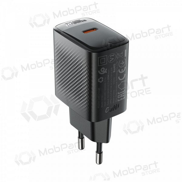 Carregador de telefone Acefast A104 25 W GaN USB-C preto