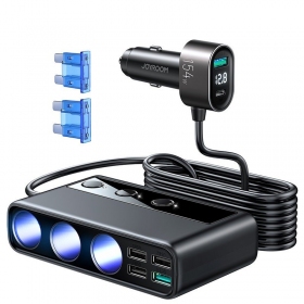 Carregador automobilinis Joyroom 9in1 154W 3x12V, PD USB Type-C, QC3.0 USB-A, 4xUSB-A JR-CL06