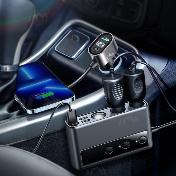 Carregador automobilinis Joyroom 9in1 154W 3x12V, PD USB Type-C, QC3.0 USB-A, 4xUSB-A JR-CL06