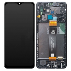 Samsung Galaxy A02 ecrã (preto) (com moldura) (original)