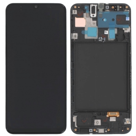 Samsung Galaxy A30 ecrã (preto) (com moldura) (original)