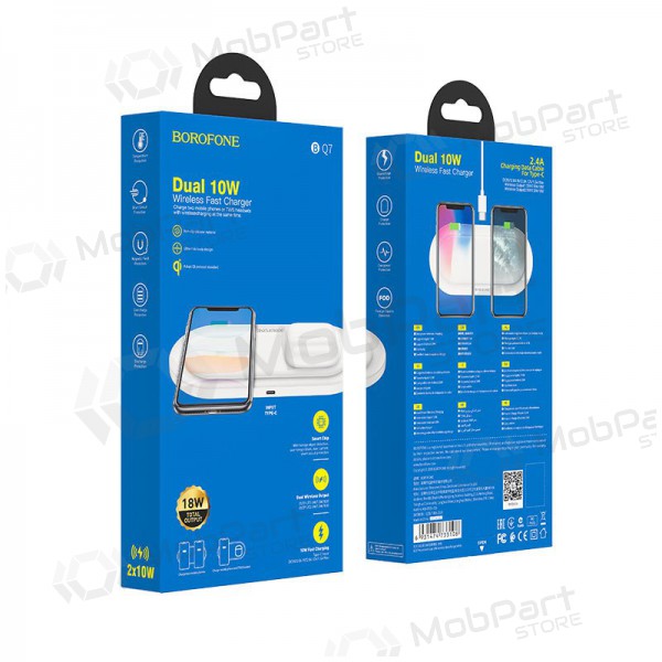 Carregador sem fio Borofone BQ7 Prominent Dual (10W) (branco)