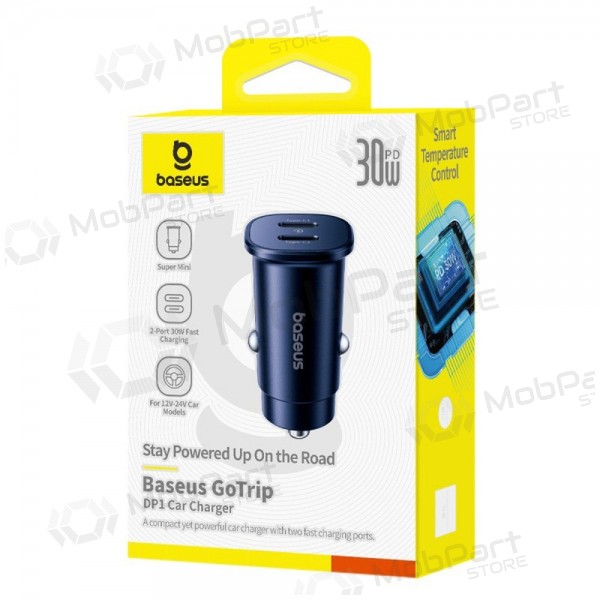 Carregador de carro Baseus GoTrip 2xUSB-C 30W preto C00072300123-01