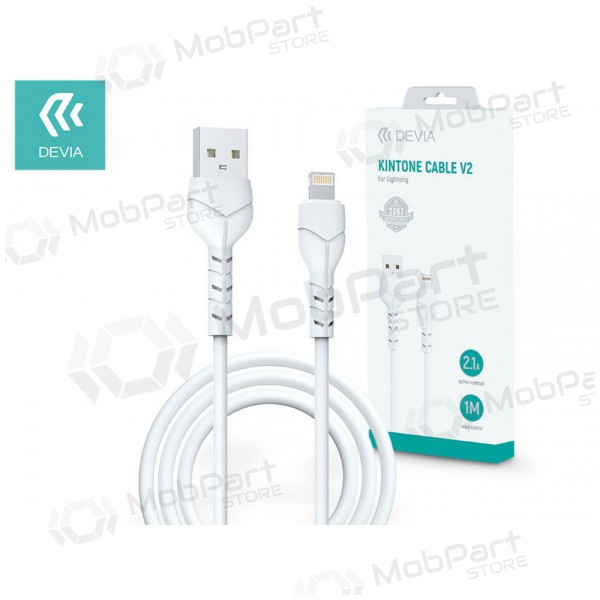 Cabo USB Devia Kintone Lightning 1.0m (branco) 5V 2.1A