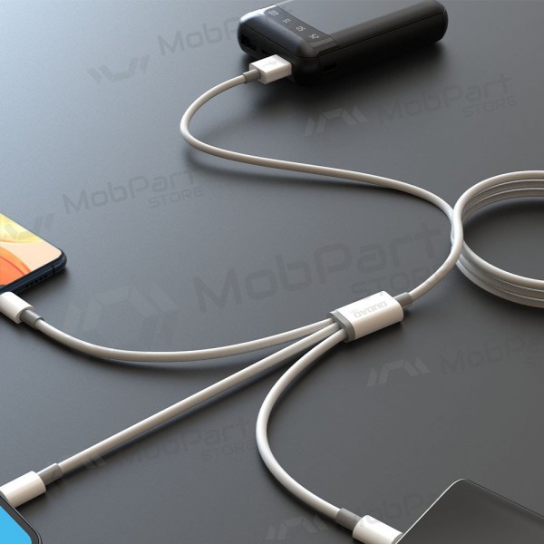 Cabo USB Dudao L8s-3in1 USB-A para USB-C / Micro USB / Lightning 1.2 m 100 W