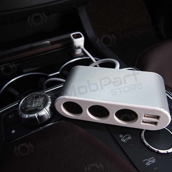 Carregador de carro - šakotuvas Hoco Z13 2xUSB 3xconnector