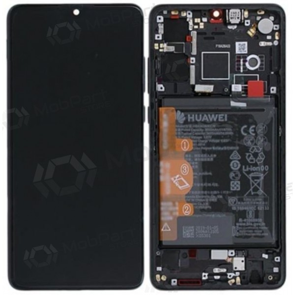 Huawei P30 (new version 2021) ecrã (preto) (com moldura e bateria) (service pack) (original)