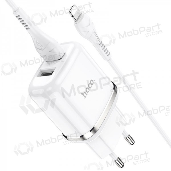 Carregador Hoco N4 X 2 USB  jungtimis + Lightning (2.4A) (branco)