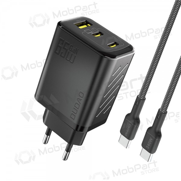 Carregador de telefone Dudao A28PC 45 W GaN 2x USB-C com cabo USB-C de 1 m preto