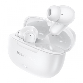Fones de ouvido sem fio Borofone BW96 Bluetooth ANC ENC USB-C brancos