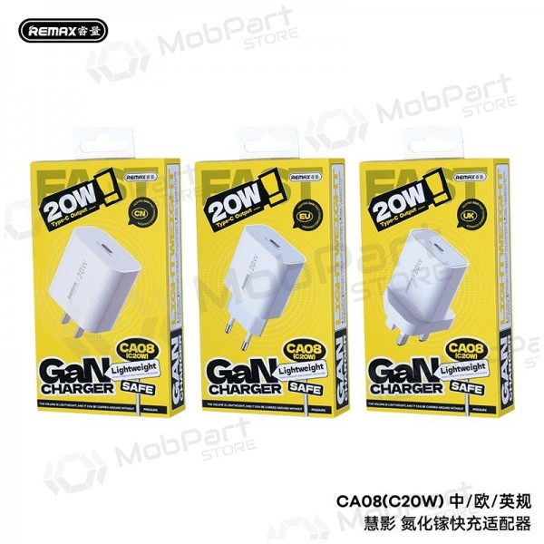 Carregador de telefone Remax CA08 20 W USB-C branco