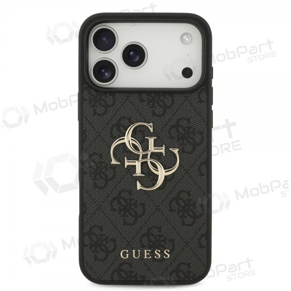 Capa para Apple iPhone 17 Pro Max - Guess PU 4G Metal Logo (cinzento)