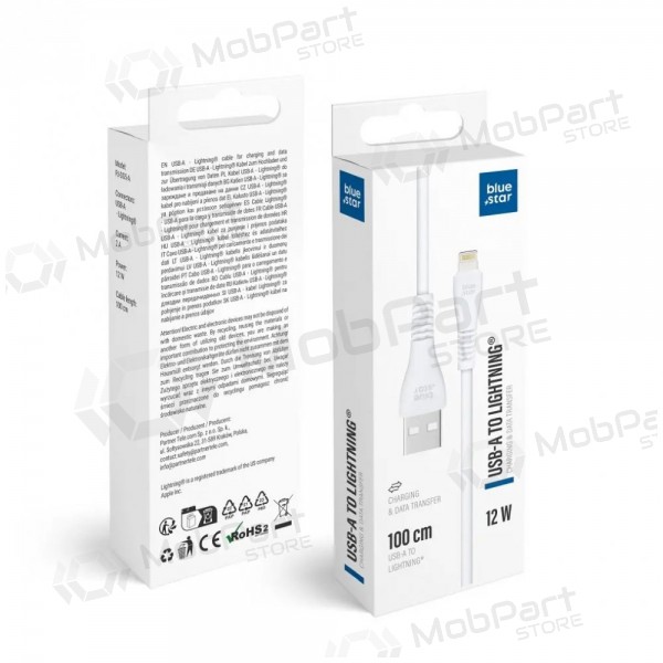 Cabo Lightning Blue Star PJ-DG5-A USB-A para Lightning 1 m branco