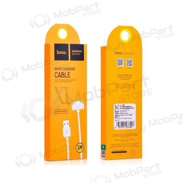 USB cabo HOCO X1 iPhone 30-pin 1.0m (branco)