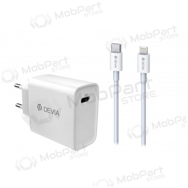 Carregador Devia Smart PD Quick Charge + MFI Type-C-Lightning (branco)