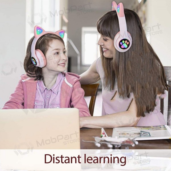Auscultadores sem fios Cat Glow on-ear com microfone USB-C + 3,5 mm