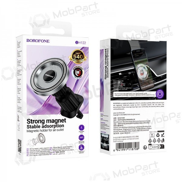 Suporte de telefone para carro Borofone BH122 para grelha de ventilação 4.5–7.0 polegadas