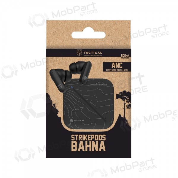 Fones de ouvido sem fio Tactical StrikePods Bahna com microfone USB-C pretos