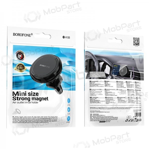 Suporte de telefone automóvel Borofone BH135 para grelhas de ventilação.