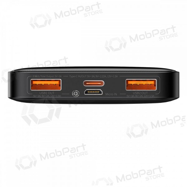 Bateria externa Power Bank Baseus Bipow 20W 10000mAh + MicroUSB 0.25m preto PPBD050301 Bateria externa Power Bank Baseus Bipow 20W 10000mAh + MicroUSB 0.25m preto PPBD050301