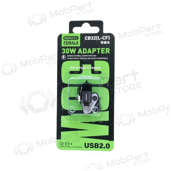 Adaptador Remax CB32 Lightning para USB-C USB 2.0 branco