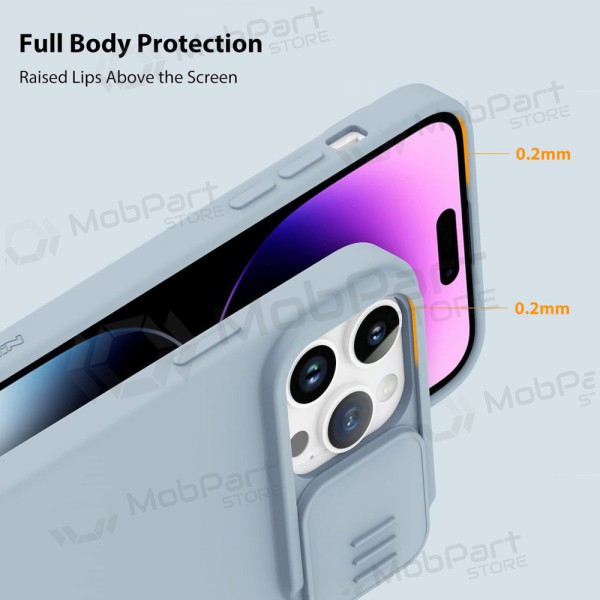 Apple iPhone 15 Pro Max capa „Nillkin Silicone“ (cinza)