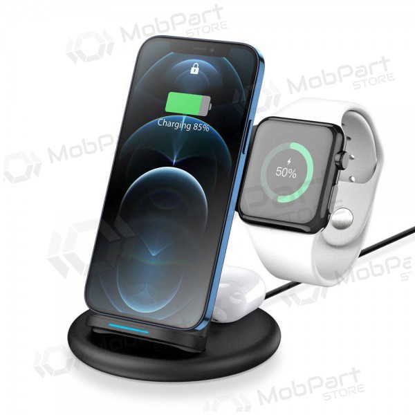 Carregador sem fio Dux Ducis C7 3in1 Phone, Apple Watch, Airpods 15W (preto)