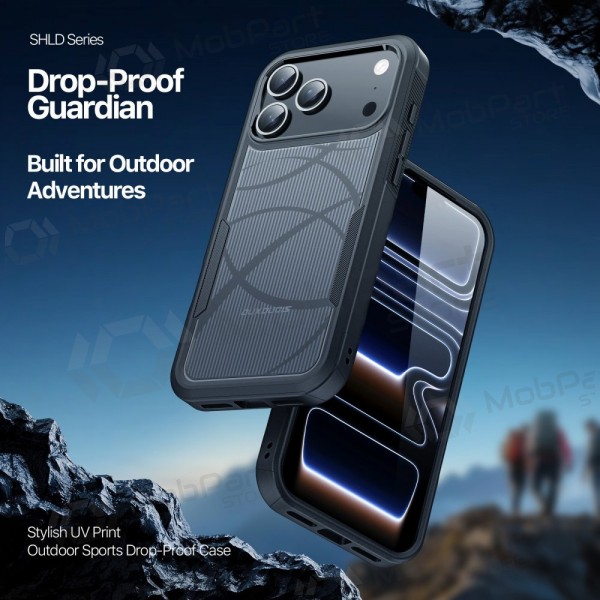 Capa para Apple iPhone 17 Pro Max, 18 Pro Max - Dux Ducis Shld preta (Contour Pattern)