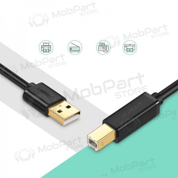 Cabo USB para impressoras Ugreen US135 USB-A para USB-B 3 m preto