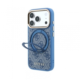 Capa para Apple iPhone 18 Pro - Guess PU 4G Ring Stand MagSafe