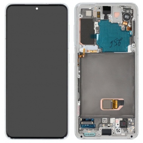 Samsung Galaxy S21 5G ecrã (branco) (com moldura) (original)