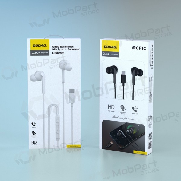 Fones de ouvido USB-C Dudao X3C+ brancos